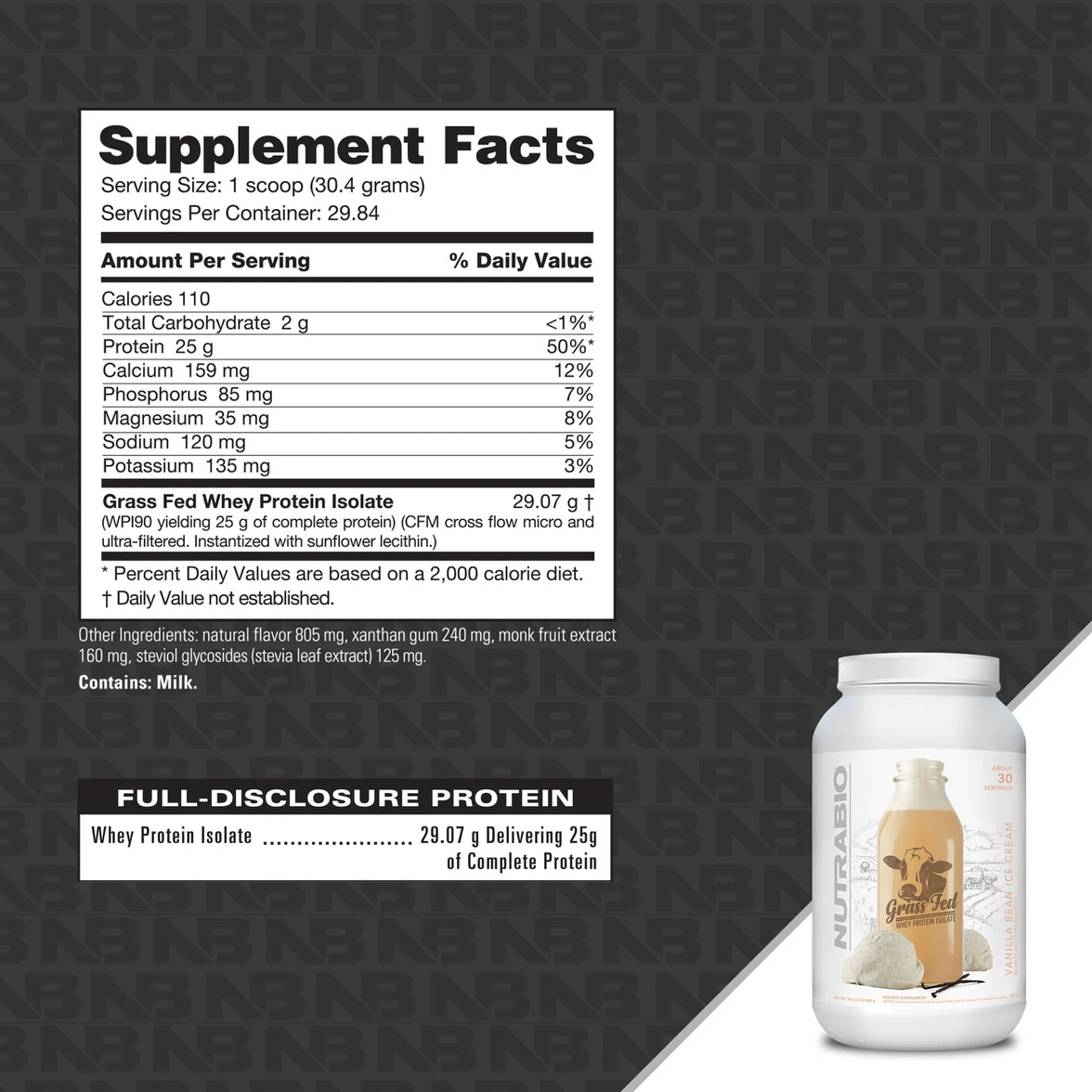 Grass Fed Whey Protein Isolate Powder