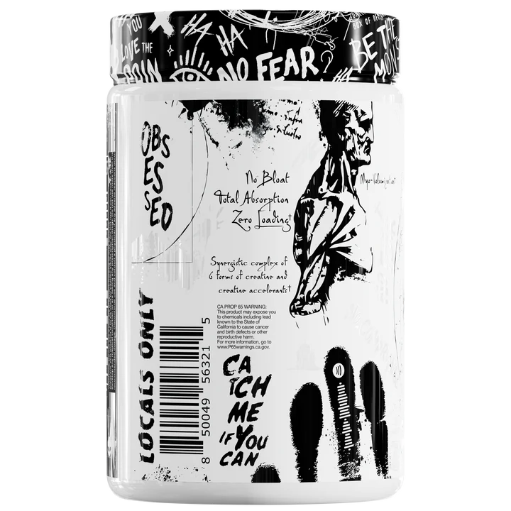 Back of 'After Dark' supplement container with black and white designs on a white background