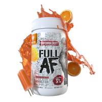 '5% Nutrition' supplement container labeled 'Full AF' with orange slices on a white background