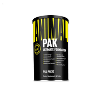 Supplement container labeled 'Animal Pak' on a white background