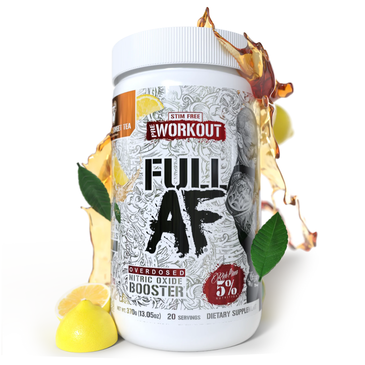 '5% Nutrition' supplement container labeled 'Full AF' on a white background