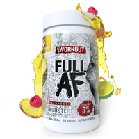 '5% Nutrition' supplement container labeled 'Full AF' with fruit graphics on a white background